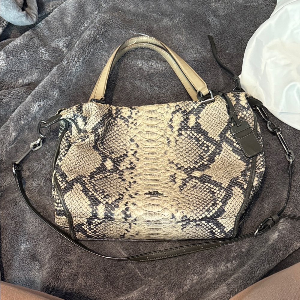 Coach Madison smythe python bag purse